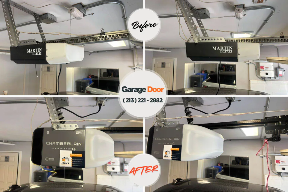 Before and after: garage door repair Ardmore, OK